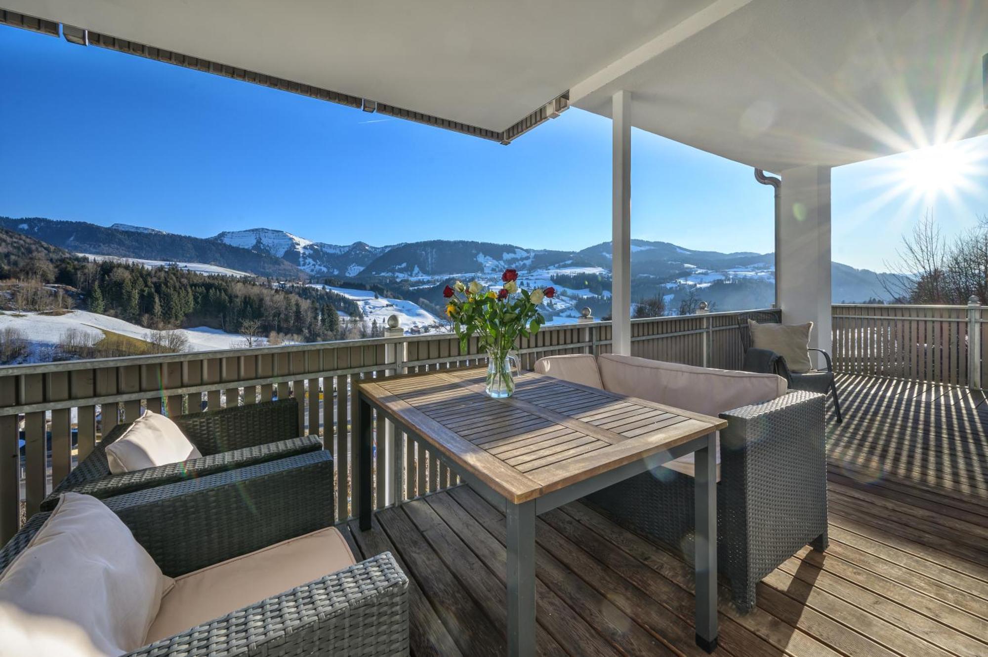 Haus "Bergblick" Ferienwohnung Hochgrat Oberstaufen Mit 2 Schlafzimmer エクステリア 写真