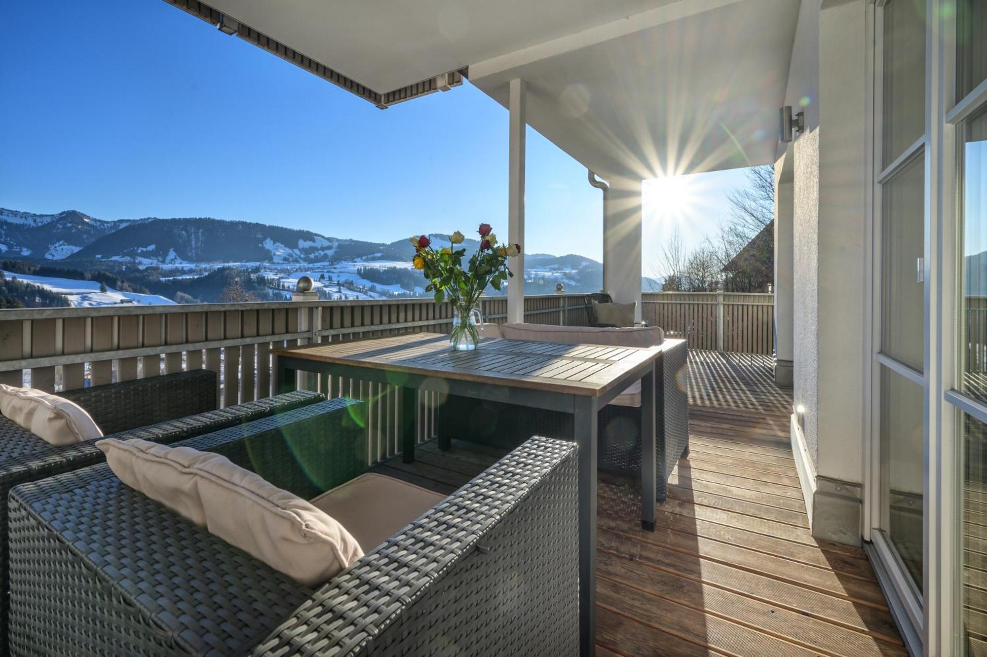 Haus "Bergblick" Ferienwohnung Hochgrat Oberstaufen Mit 2 Schlafzimmer エクステリア 写真